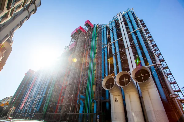 Paris França Outubro 2016 Fachada Centro Georges Pompidou Centro Georges — Fotografia de Stock