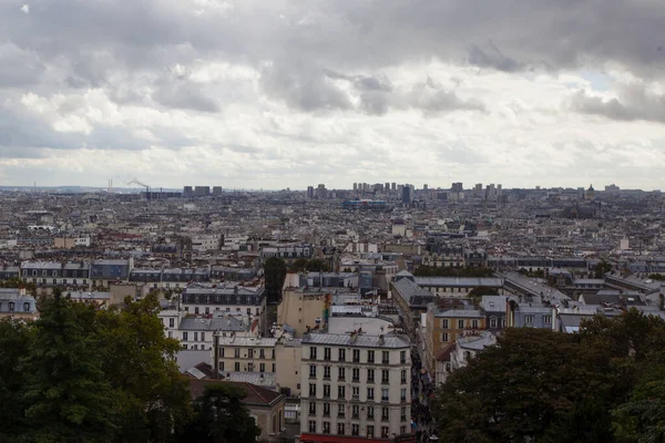 Париж Франция Октября 2016 Монмартр Люди Смотрят Город Обзорной Платформы — стоковое фото