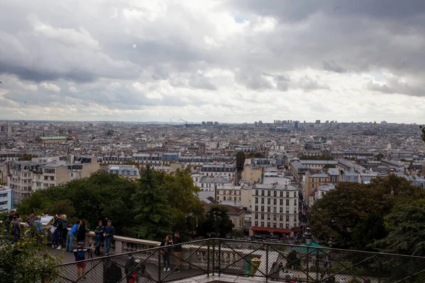 Paříž Francie Října2016 Montmartre Lidé Dívají Město Průzkumné Plošiny — Stock fotografie