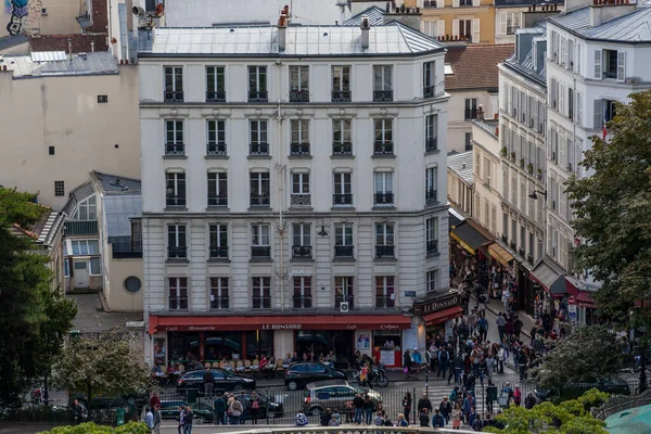 Parijs Frankrijk Oktober 2016 Montmartre Mensen Bekijken Stad Vanuit Het — Stockfoto