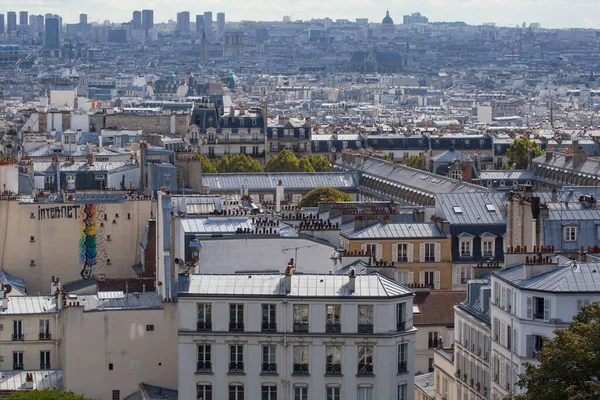 Paříž Francie Října2016 Montmartre Lidé Dívají Město Průzkumné Plošiny — Stock fotografie