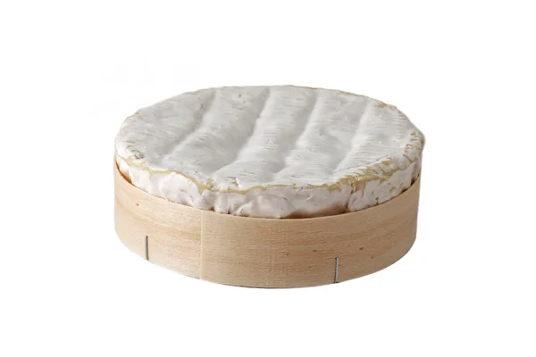 Delicios Camembert Sajt Elszigetelés Fehér — Stock Fotó