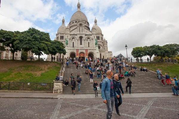 Paris France October Sacre Coeur Basilica Summer Day Large Medieval — Stock Photo, Image