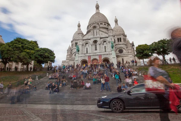 Paris France October Sacre Coeur Basilica Summer Day Large Medieval — Stock Photo, Image