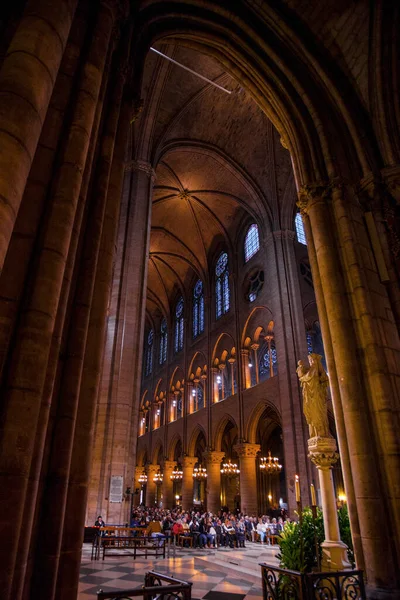 Paris October Notre Dame Paris Cathedral Interior October 2016 Notre — Stock Photo, Image