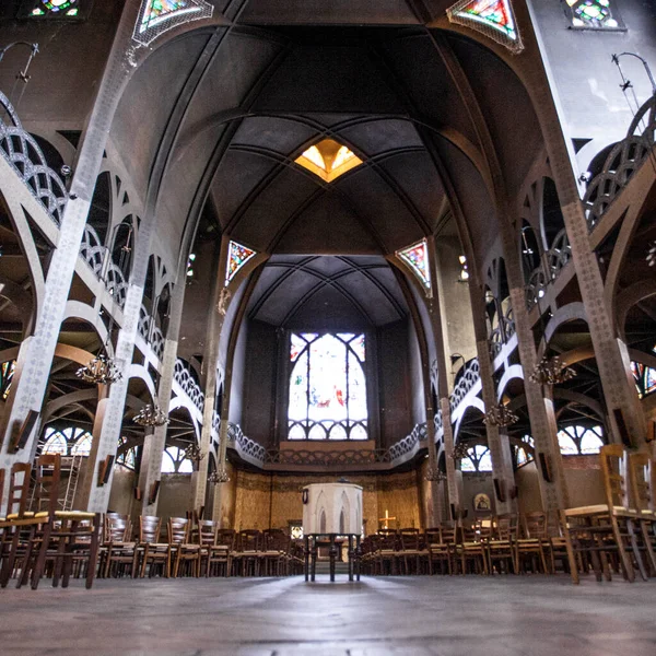 Parijs Frankrijk Oktober 2016 Interieur Van Kathedraal Saint Jean Montmartre — Stockfoto