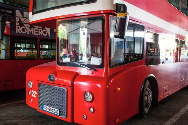 Skopje Macedonia July 2016 Double Decker Bus Specially Designed Skopje — Stock Photo, Image