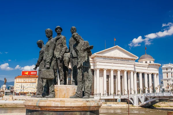 Skopje Północna Macedonia Lipiec 2018 Posągi Historycznym Centrum Skopje — Zdjęcie stockowe