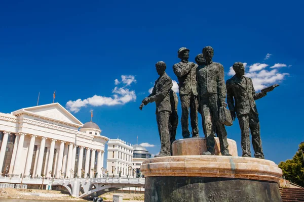 Skopje North Macedonia Julky 2018 Statues Historical City Center Skopje — 스톡 사진