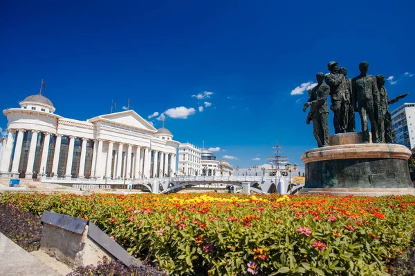 Skopje Nord Macedonia Juli 2018 Statuen Historischen Stadtzentrum Von Skopje — Stockfoto