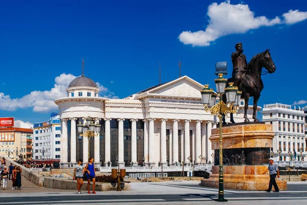 Üsküp Macedonia Temmuz 2018 Makedonya Meydanı Makedonya Cumhuriyeti Nin Başkenti — Stok fotoğraf