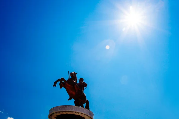 Skopje North Macedonia July 2018 Statues Historical City Centre Skopje — 图库照片