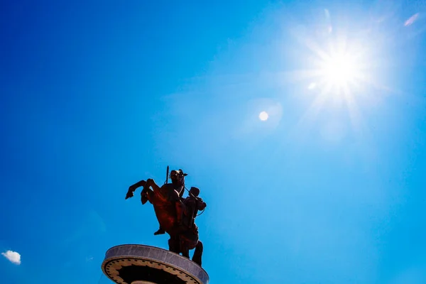 Skopje Macedonia Del Norte Julio 2018 Estatuas Centro Histórico Skopje —  Fotos de Stock