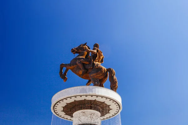 Skopje Norte Macedonia Julho 2018 Estátuas Centro Histórico Cidade Skopje — Fotografia de Stock