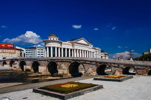 Skopje Macedonia Del Norte Julio 2018 Museo Arqueológico Macedonia Puente — Foto de Stock