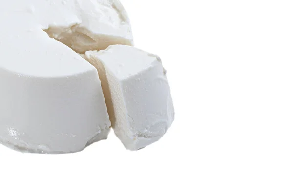 Свіжий Ароматний Рикотський Сир Ізольований Білому Тлі — стокове фото