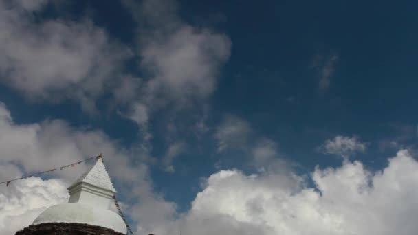 Buddhistischer Stupa Himalaya Auf Dem Weg Zum Everest Base Camp — Stockvideo