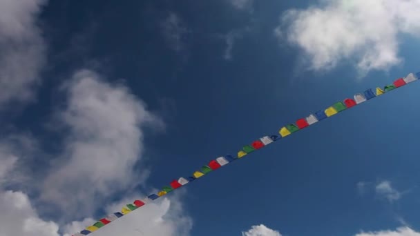 Buddhist Stupa Himalayan Mountains Way Everest Base Camp — Stock Video