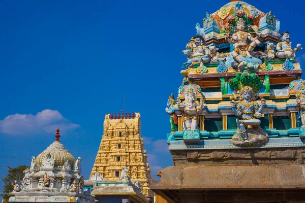 坎奇普拉姆 Kanchipuram India 2015年1月19日 印度游客在印度坎奇普拉姆 Kanchipuram 探索泰米尔纳德邦的安奇奈寺庙 — 图库照片