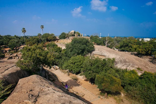 Mahabalipuram Chennai India Enero 2015 Gigantescos Templos Piedra Roca Granito —  Fotos de Stock