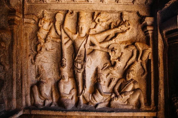 Mamallapuram Tamilnadu Indien Januari 2015 Rock Carving Descent Ganges Mamallapuram — Stockfoto