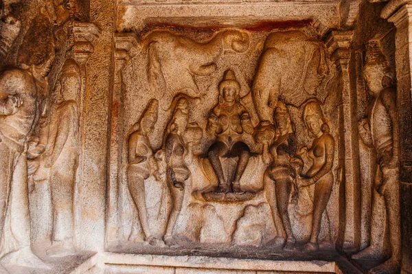 Mamallapuram Tamilnadu Indien Januari 2015 Rock Carving Descent Ganges Mamallapuram — Stockfoto