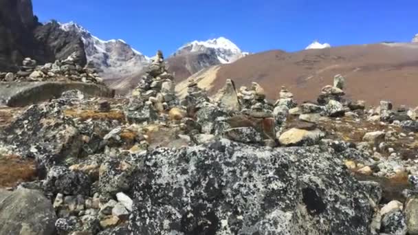 Tájkép Gokyo Csodálatos Kék Víz Nepál — Stock videók