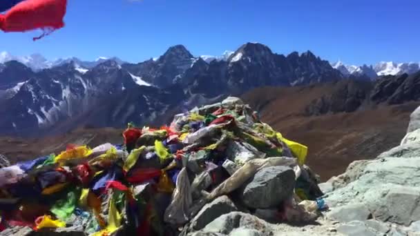 View Cho Pass Way Gokyo Lakes Everest Base Camp Непал — стоковое видео