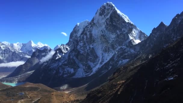 Montanhas Incríveis Caminho Acampamento Base Everest Nepal — Vídeo de Stock