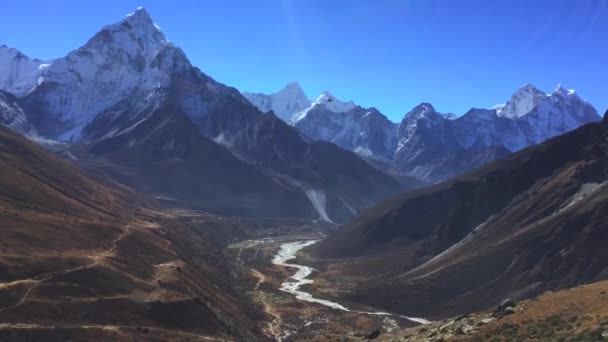 Csodálatos Hegyek Everest Bázis Felé Vezető Úton Nepál — Stock videók