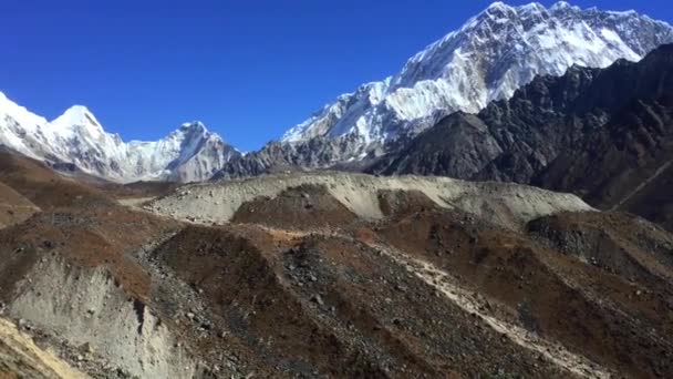 Csodálatos Hegyek Everest Bázis Felé Vezető Úton Nepál — Stock videók