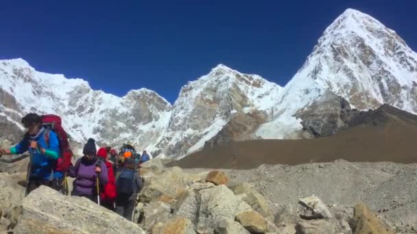 Everest Base Camp Nepal Outubro 2018 Vista Acampamento Base Monte — Vídeo de Stock