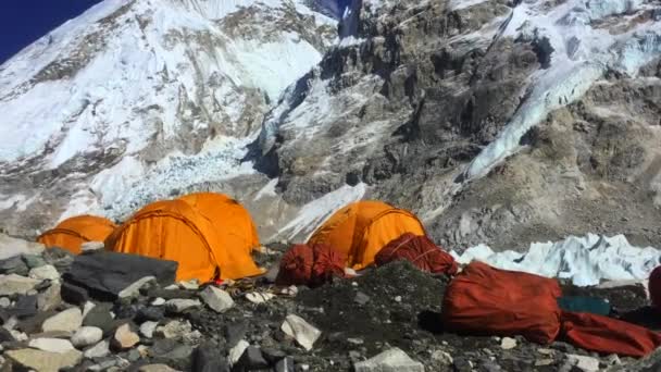 Everest Base Camp Nepal Outubro 2018 Vista Acampamento Base Monte — Vídeo de Stock