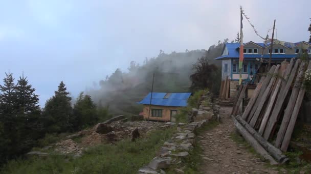 Χωριό Του Νεπάλ Στο Δρόμο Για Everest Base Camp — Αρχείο Βίντεο