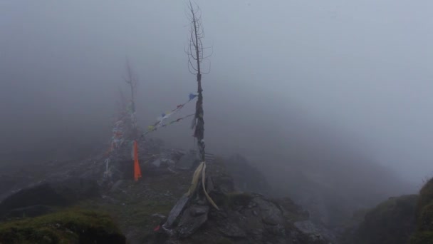 Mountain Pass Stormigt Väder Himalaya — Stockvideo