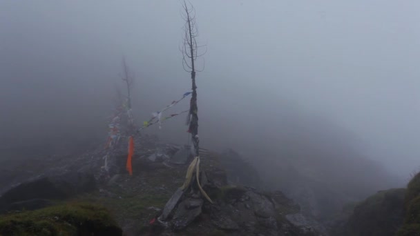 Bergpass Bei Stürmischem Wetter Himalaya — Stockvideo