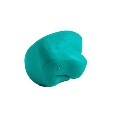 Beyaz arkaplanda yeşil plastik top izole edildi