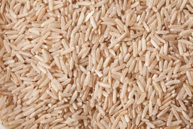 Esmer pirinç arka planı, sağlıklı yiyecekler