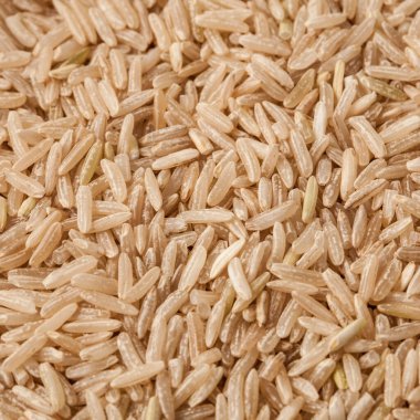 Esmer pirinç arka planı, sağlıklı yiyecekler