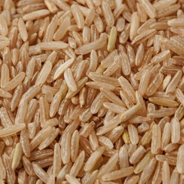 Esmer pirinç arka planı, sağlıklı yiyecekler