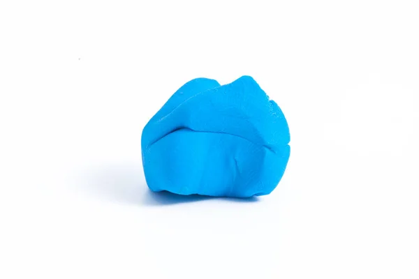 Синий Пластмассовый Шар Белом Фоне — стоковое фото