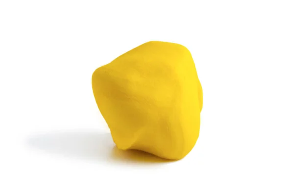 Bola Plasticina Amarela Isolada Fundo Branco — Fotografia de Stock