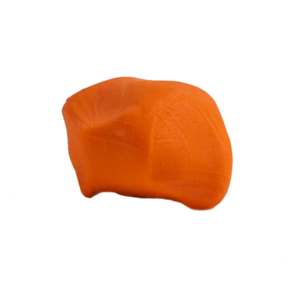 Orange Plasticine Bollen Isolerad Den Vita Bakgrunden — Stockfoto