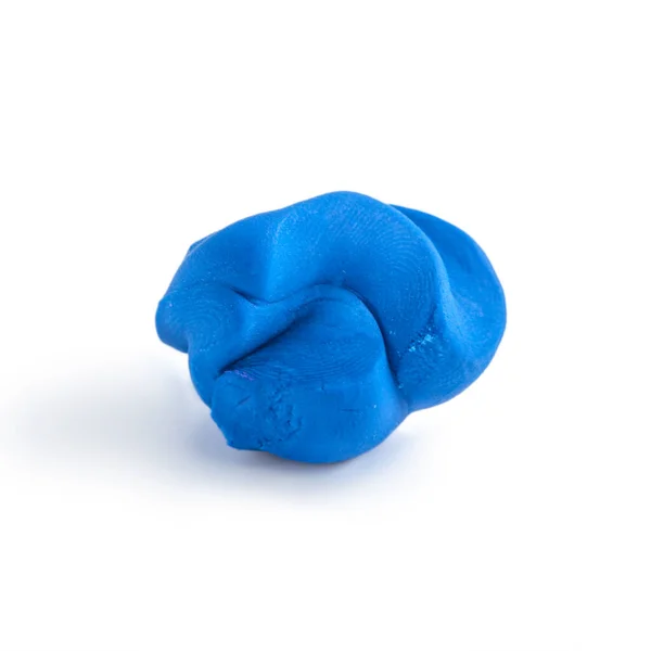 Blauwe Plasticine Bal Geïsoleerd Witte Achtergrond — Stockfoto