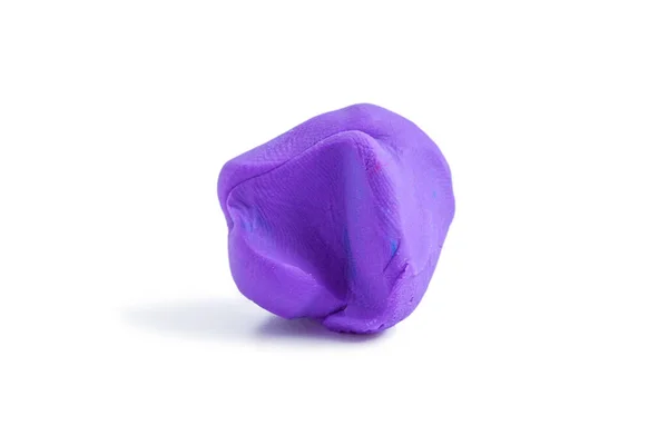 Violet Plasticine Bal Geïsoleerd Witte Achtergrond — Stockfoto