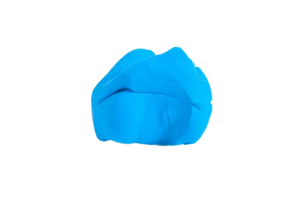 Blue Plasticine Ball Izolowane Białym Tle — Zdjęcie stockowe