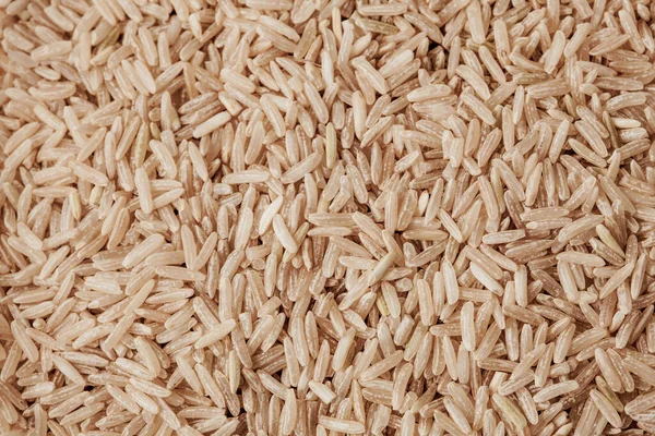 Brązowy Ryż Tle Zdrowa Żywność — Zdjęcie stockowe