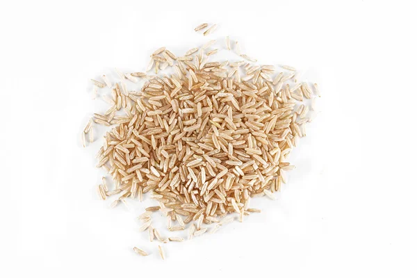 Arroz Integral Aislado Sobre Fondo Blanco — Foto de Stock