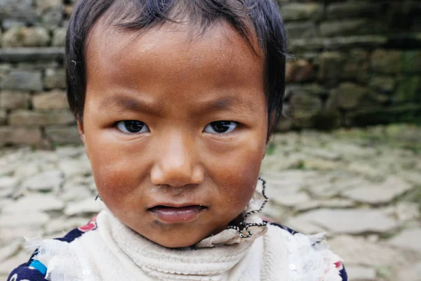 Himalayas Région Everest Nepal Octobre 2018 Portrait Une Népalaise Près — Photo