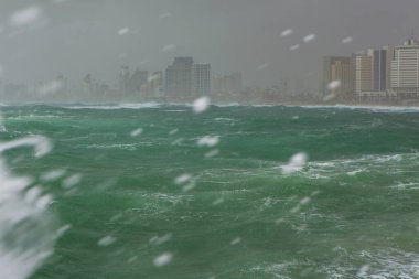 Eski şehrin modern Tel Aviv manzarası